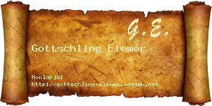 Gottschling Elemér névjegykártya